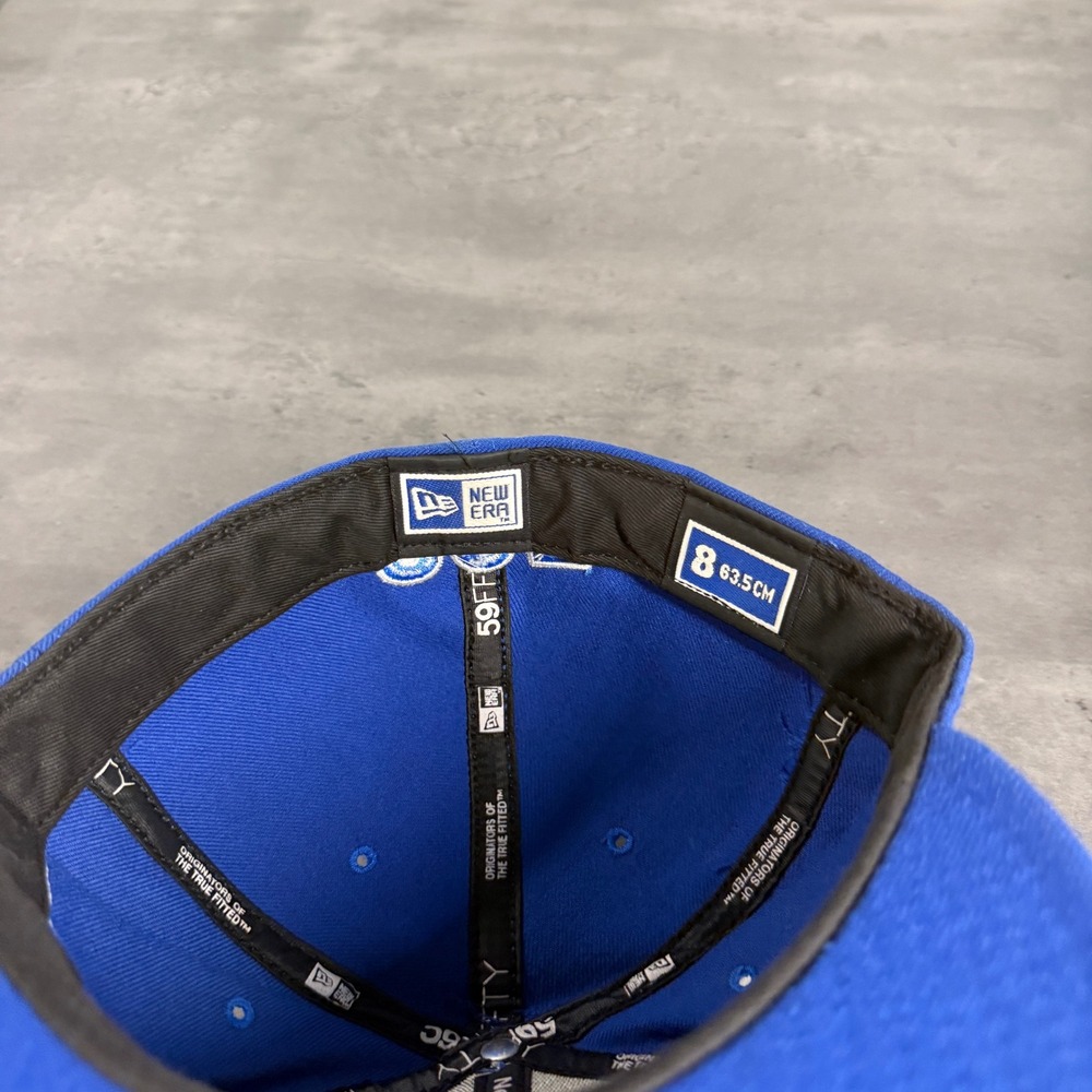 Vintage New Era I-95 Fitted Hat 8 Blue Interstate Miami 95 305 Wool USA Made Cap - Picture 7 of 8